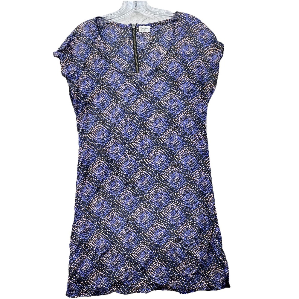 Josephine Women's Small 100% Silk Mini Dress Tunic Top Printed Geometric Boho